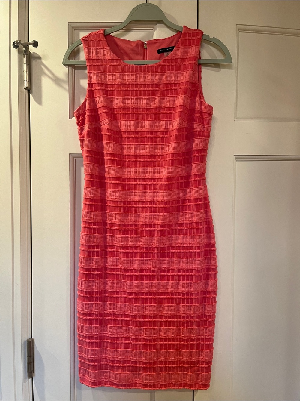 Tommy Hilfiger Sleeveless Coral Textured Sheath Dress